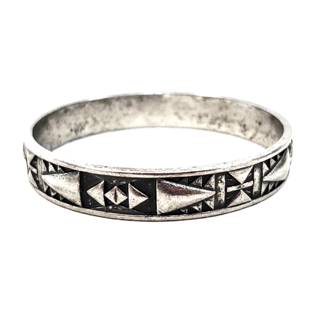 Vintage Silver Tribal Bangle Bracelet